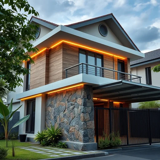 Batu Alam Dinding Depan Rumah Tangerang