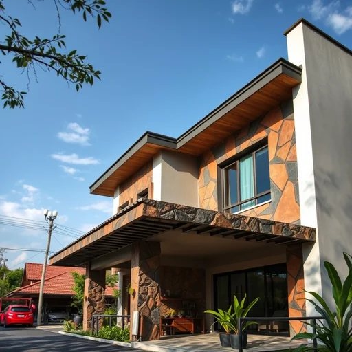 Motif Batu Alam Dinding Teras Tangerang