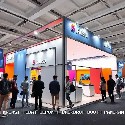 Backdrop Booth Pameran Depok Dengan Desain Custom & Finishing Rapi