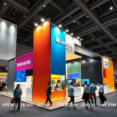 Backdrop Booth Pameran Depok Dengan Desain Custom & Finishing Rapi