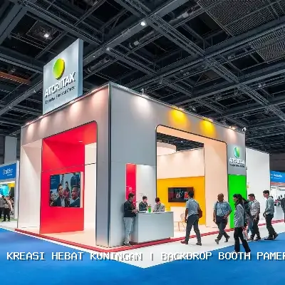 Backdrop Booth Pameran Kuningan – Desain Custom & Finishing Rapi