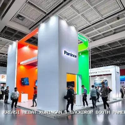 Backdrop Booth Pameran Kuningan – Desain Custom & Finishing Rapi