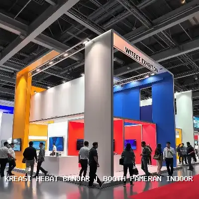 Booth Pameran Indoor Banjar dengan Desain Custom dan Finishing Rapi