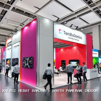 Booth Pameran Indoor Banjar dengan Desain Custom dan Finishing Rapi