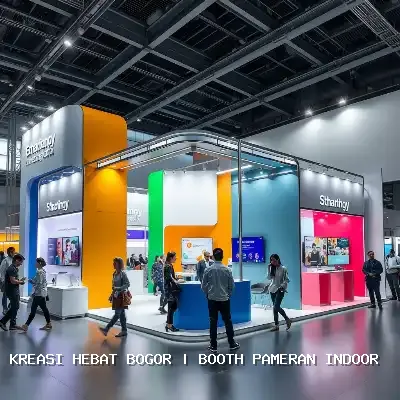 booth pameran indoor Bogor Desain Custom & Finishing Rapi