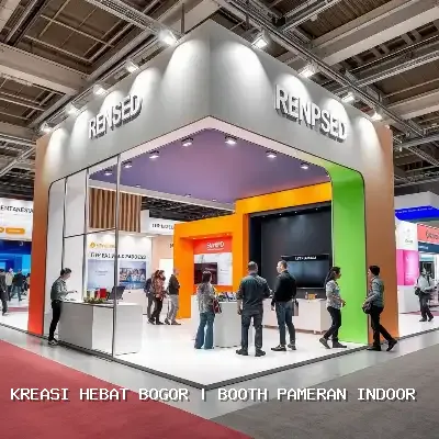 booth pameran indoor Bogor Desain Custom & Finishing Rapi
