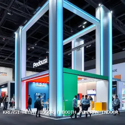 booth pameran indoor Bogor Desain Custom & Finishing Rapi