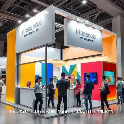 Booth Pameran Kuningan Desain Custom dan Finishing Rapi