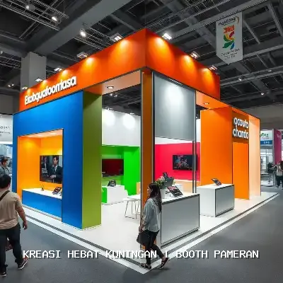 Booth Pameran Kuningan Desain Custom dan Finishing Rapi