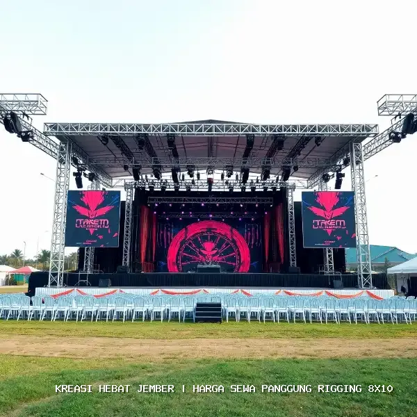 harga sewa panggung rigging 8x10 Jember